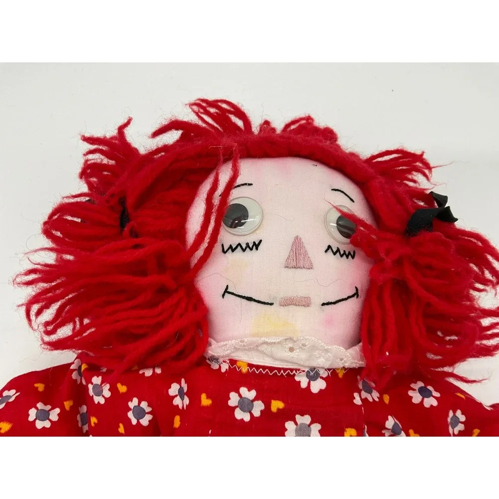 Handmade Raggedy Ann and Andy Plush Doll Set Unisex OS Red Vintage Ragdoll Pair